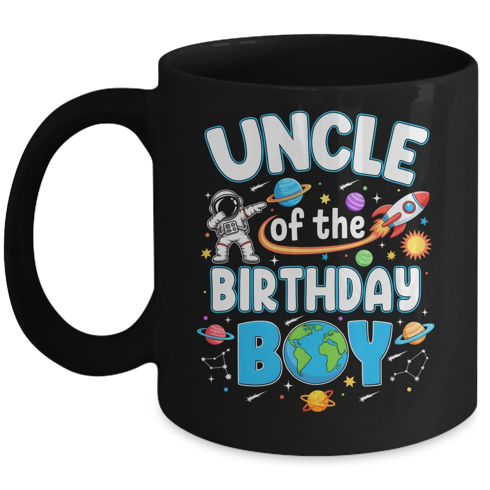 Uncle Of The Birthday Boy Astronaut Family Space Planets Mug | siriusteestore