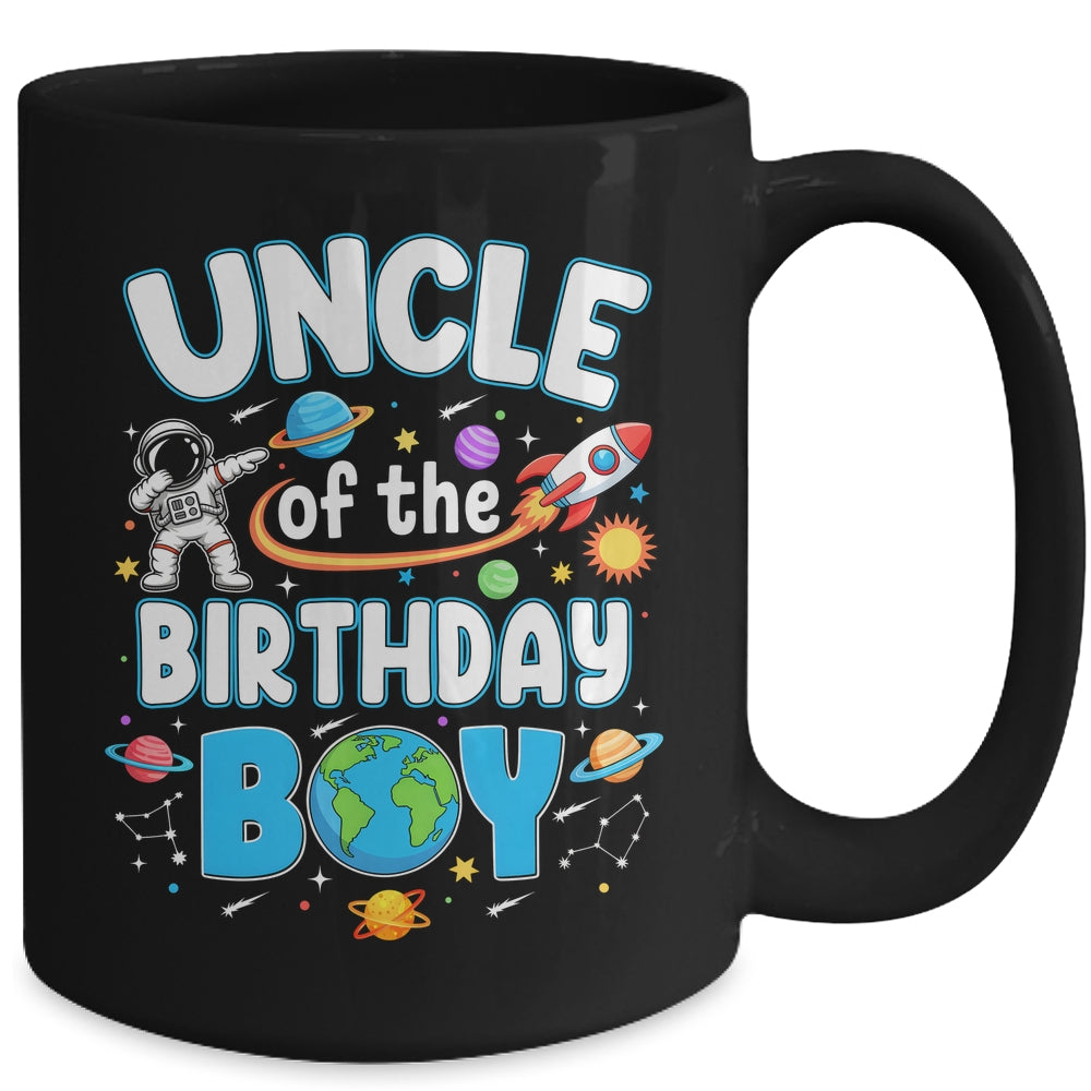 Uncle Of The Birthday Boy Astronaut Family Space Planets Mug | siriusteestore