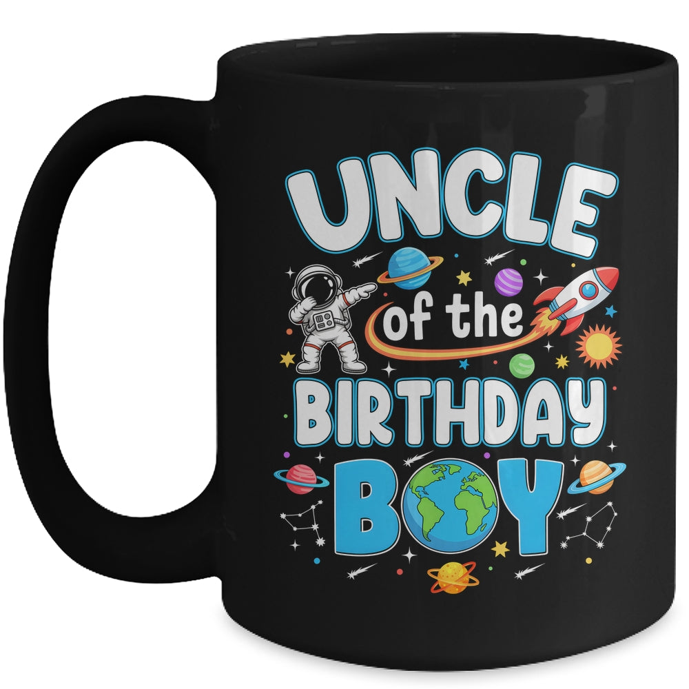 Uncle Of The Birthday Boy Astronaut Family Space Planets Mug | siriusteestore