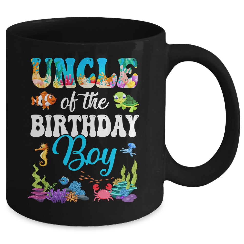 Uncle Of The Birthday Boy Sea Fish Ocean Aquarium Party Mug | siriusteestore