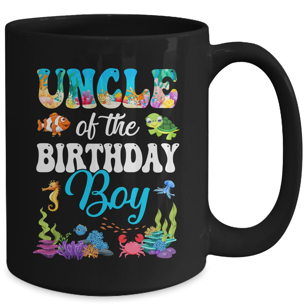 Uncle Of The Birthday Boy Sea Fish Ocean Aquarium Party Mug | siriusteestore