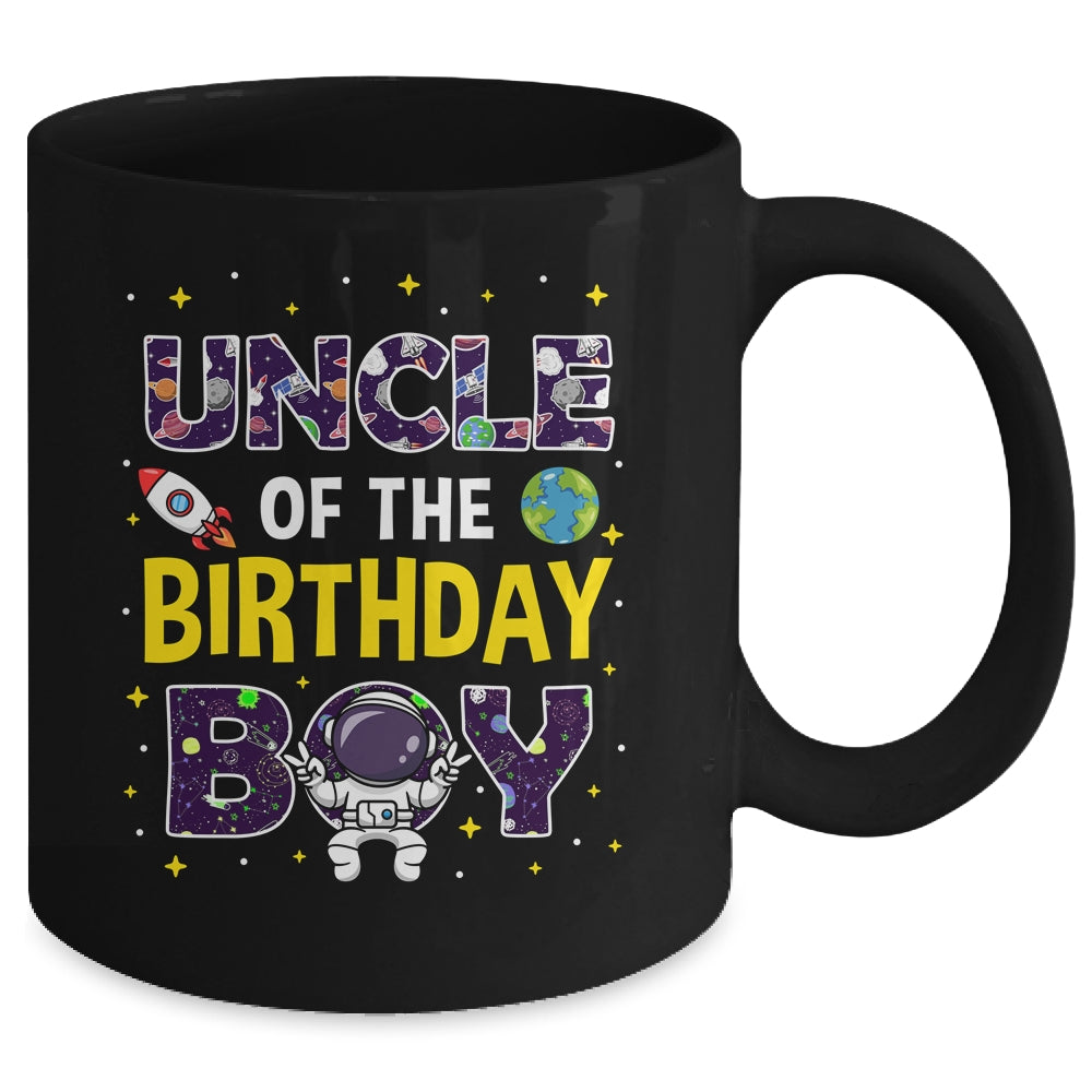 Uncle Of The Birthday Boy Space Astronaut Birthday Family Mug | siriusteestore