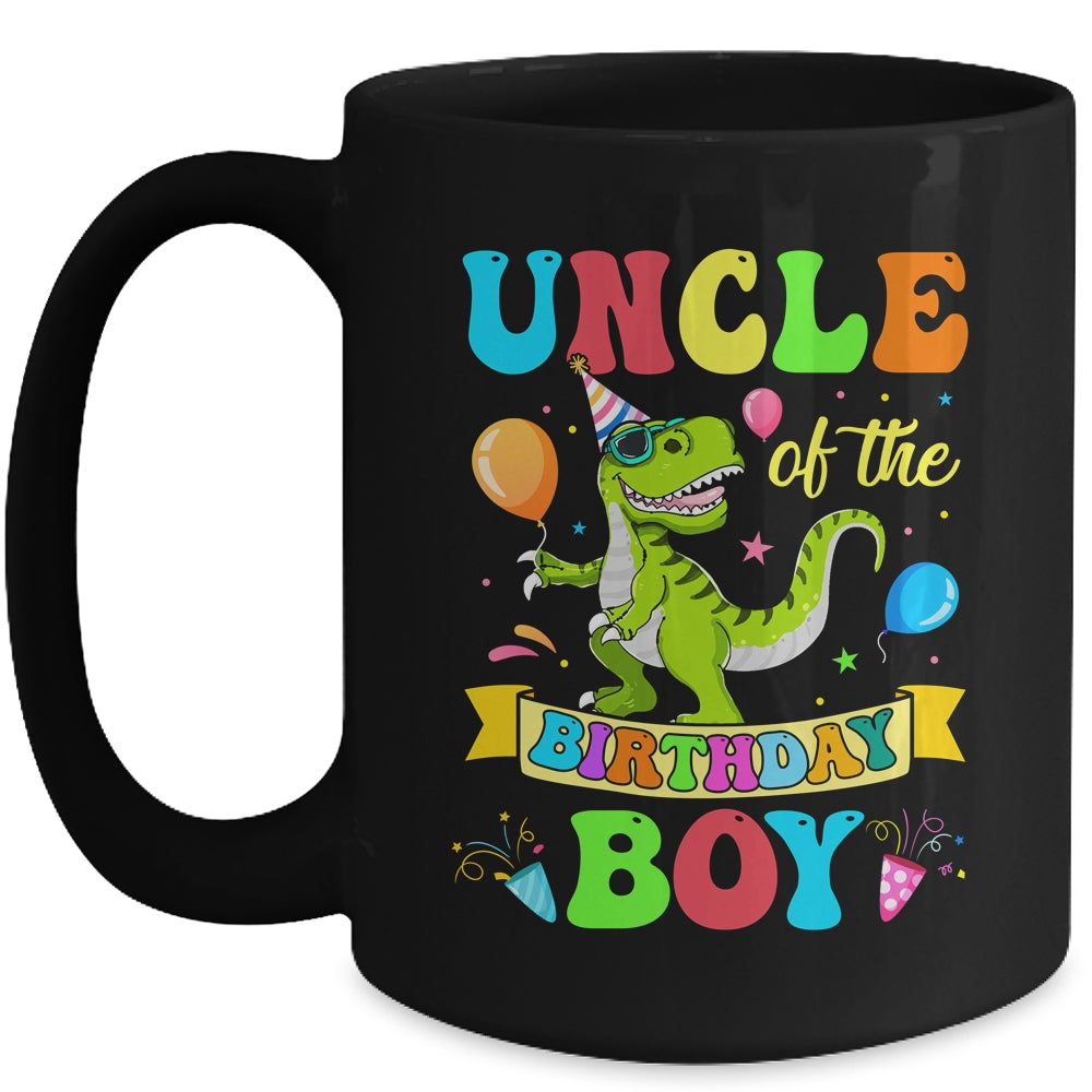 Uncle Of The Birthday Boy T-Rex Dinosaur Birthday Party Mug | siriusteestore