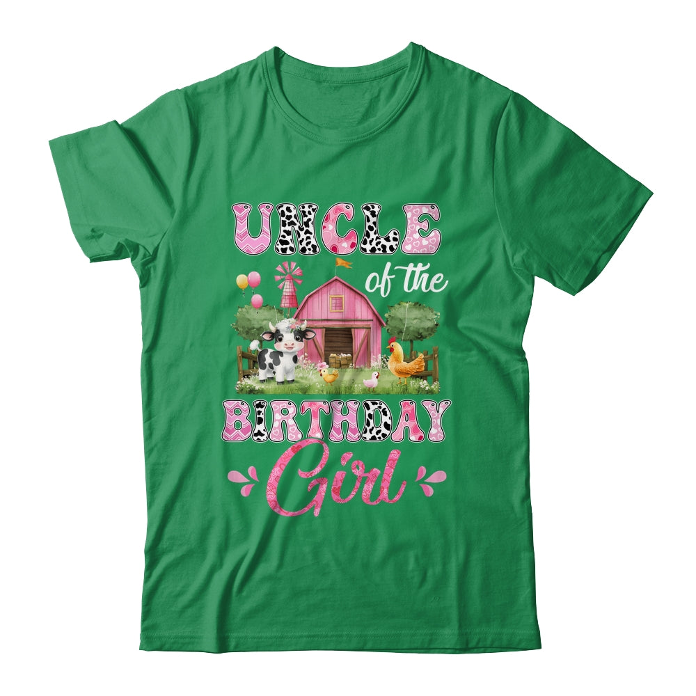 Uncle Of The Birthday Girl 1st Birthday Cow Farm Family Shirt & Hoodie | siriusteestore