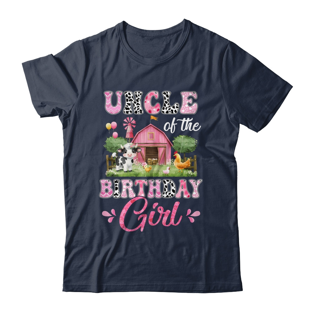 Uncle Of The Birthday Girl 1st Birthday Cow Farm Family Shirt & Hoodie | siriusteestore