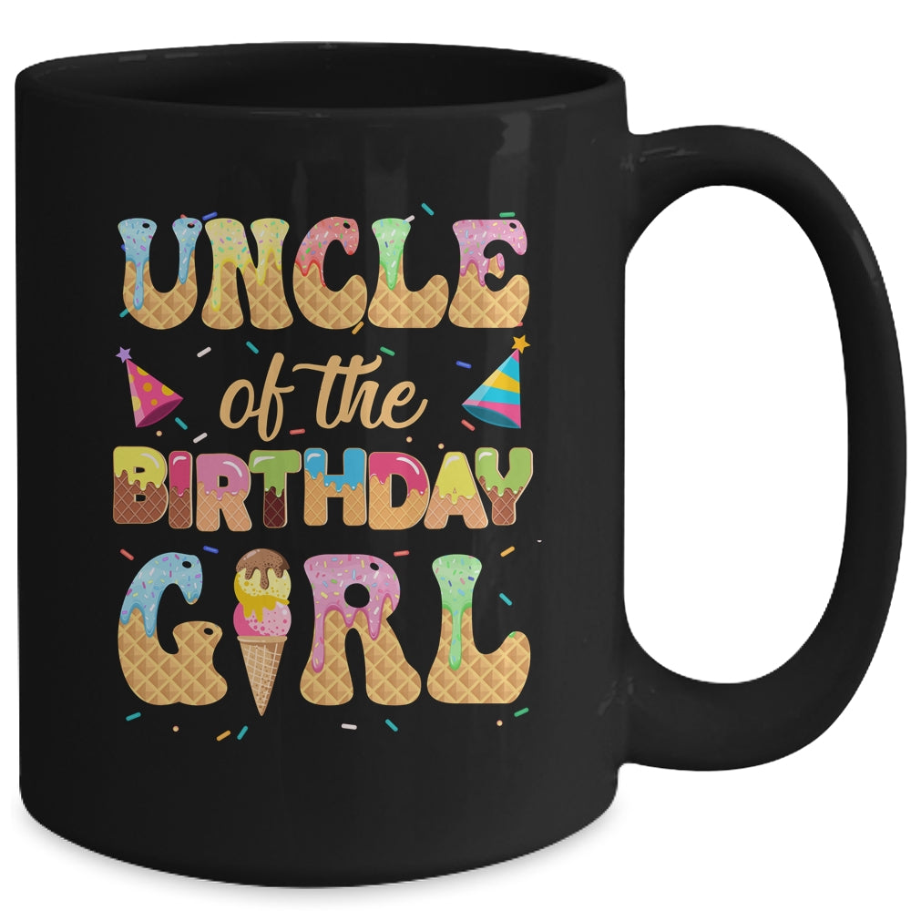 Uncle Of The Birthday Girl 1st Ice Cream Party Family Mug | siriusteestore