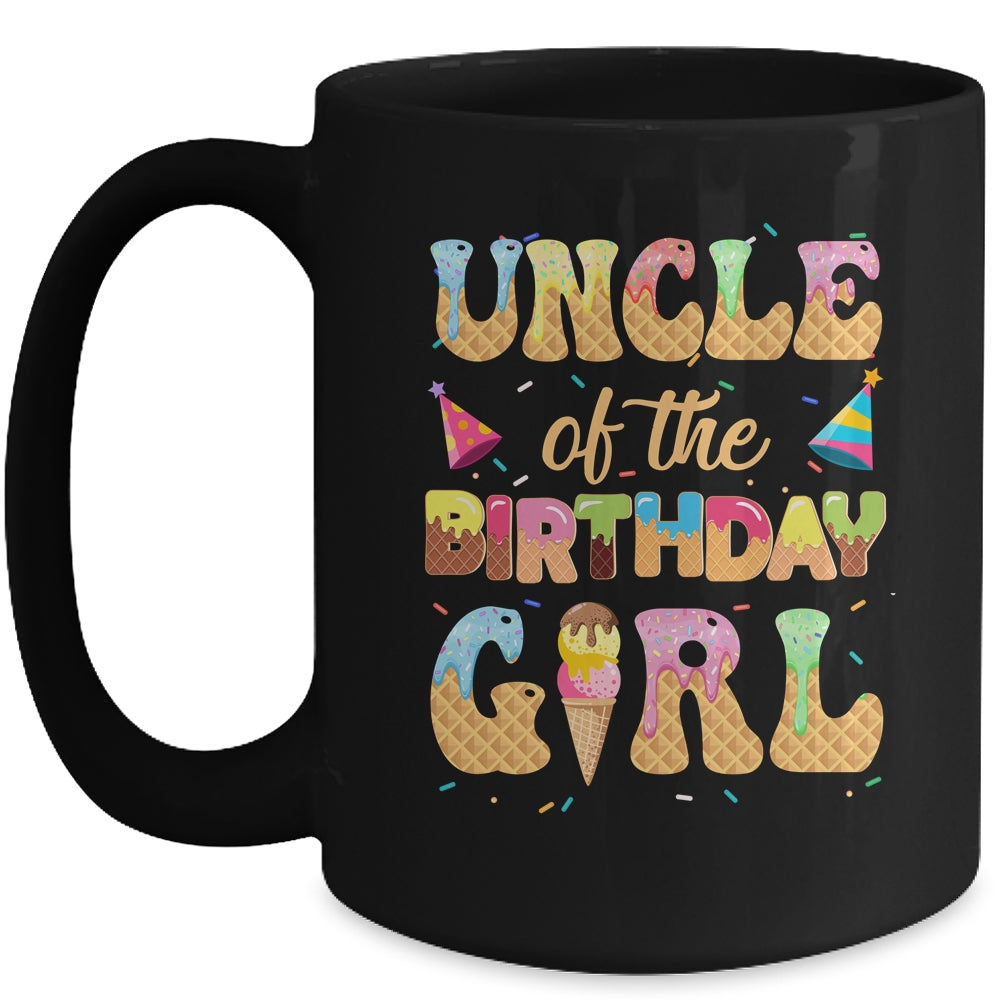 Uncle Of The Birthday Girl 1st Ice Cream Party Family Mug | siriusteestore