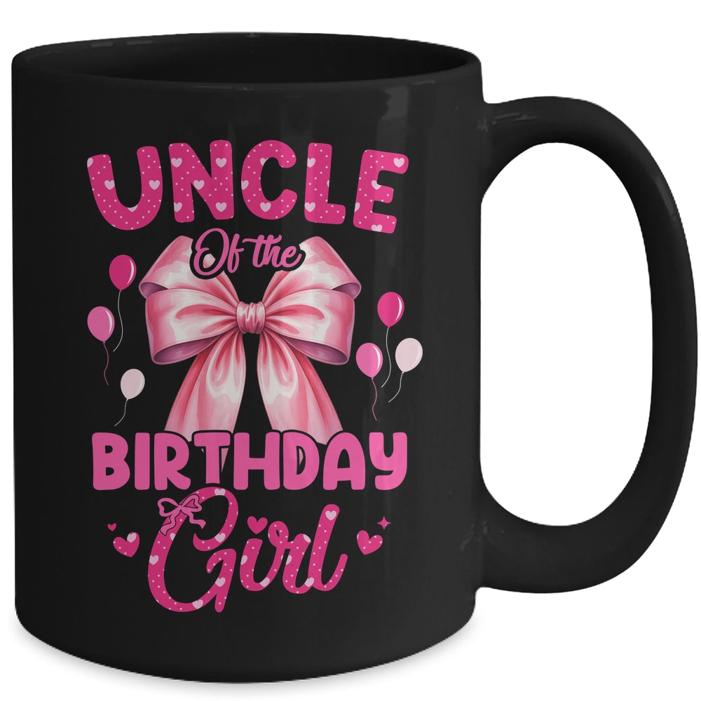 Uncle Of The Birthday Girl Coquette Bow Matching Family Mug | siriusteestore