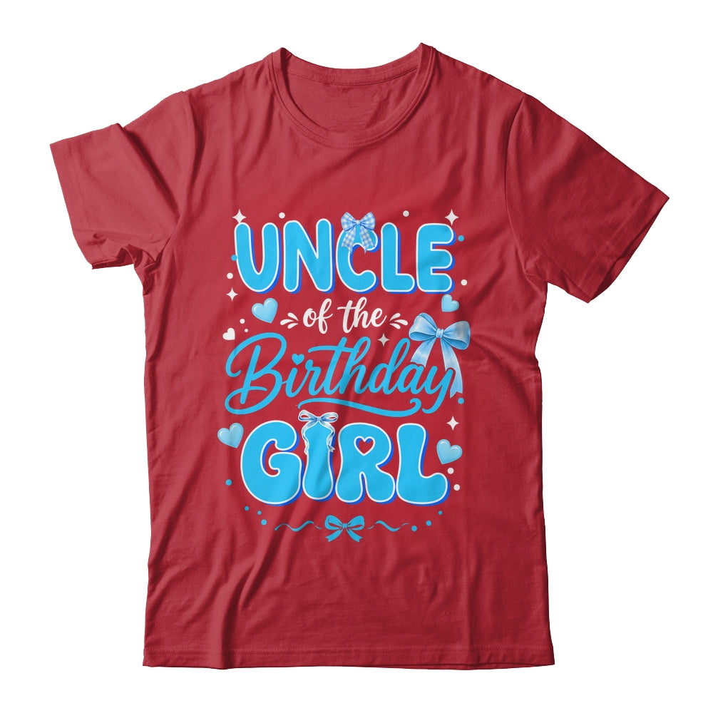 Uncle Of The Birthday Girl Family Coquette Bow Blue Cute Shirt & Hoodie | siriusteestore