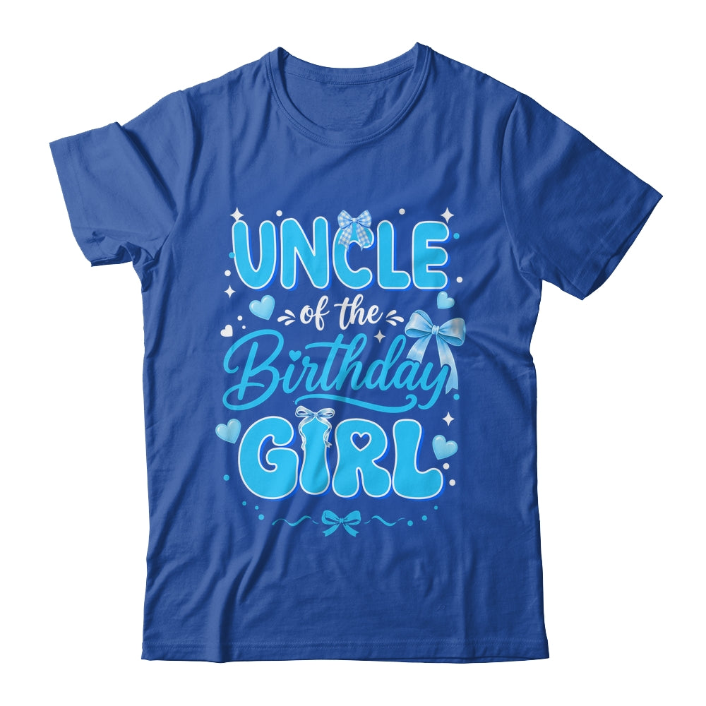 Uncle Of The Birthday Girl Family Coquette Bow Blue Cute Shirt & Hoodie | siriusteestore