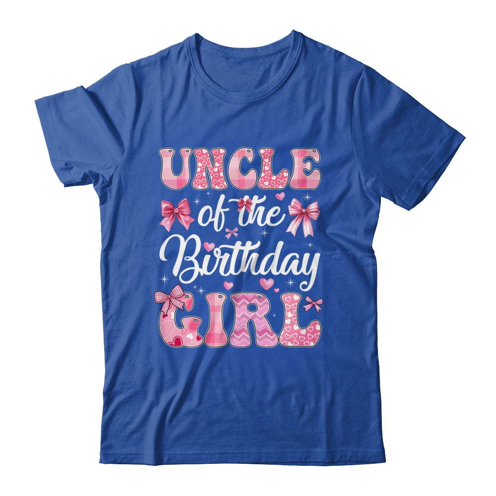 Uncle Of The Birthday Girl Family Pink Coquette Bow Shirt & Hoodie | siriusteestore