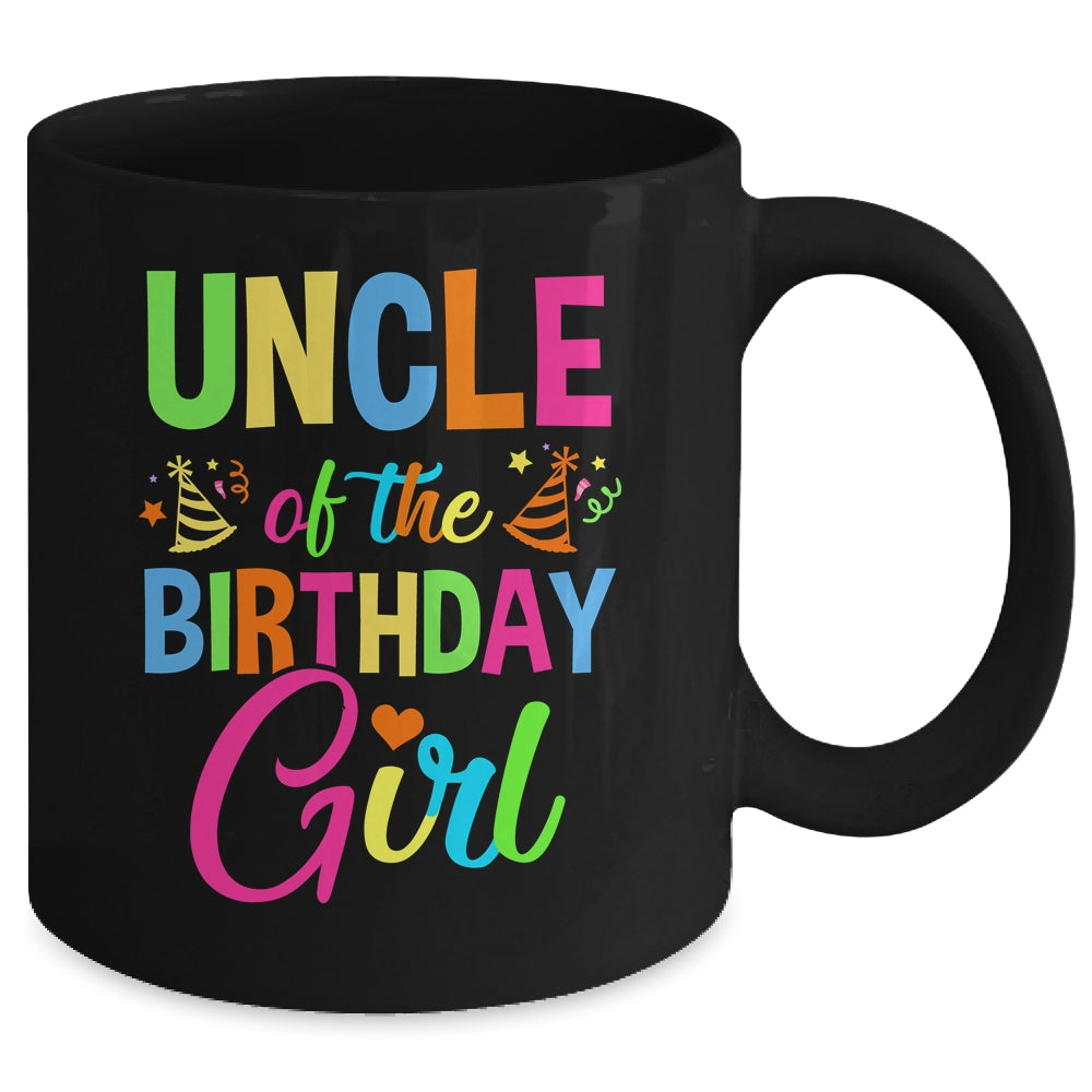 Uncle Of The Birthday Girl Glows Retro 80's Party Family Mug | siriusteestore