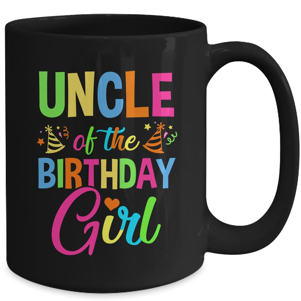 Uncle Of The Birthday Girl Glows Retro 80's Party Family Mug | siriusteestore