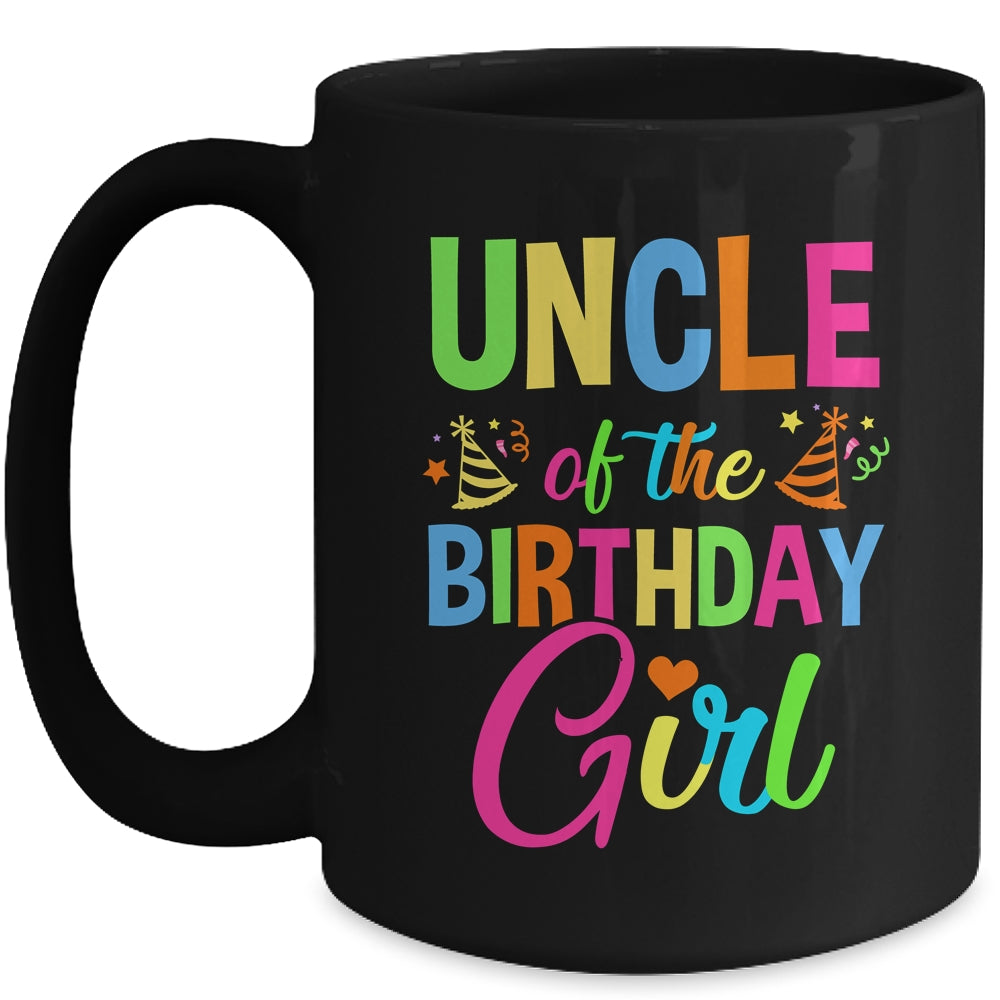 Uncle Of The Birthday Girl Glows Retro 80's Party Family Mug | siriusteestore