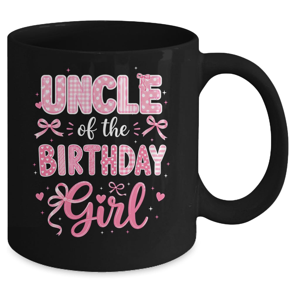 Uncle Of The Birthday Girl Matching Pink Coquette Bow Mug | siriusteestore