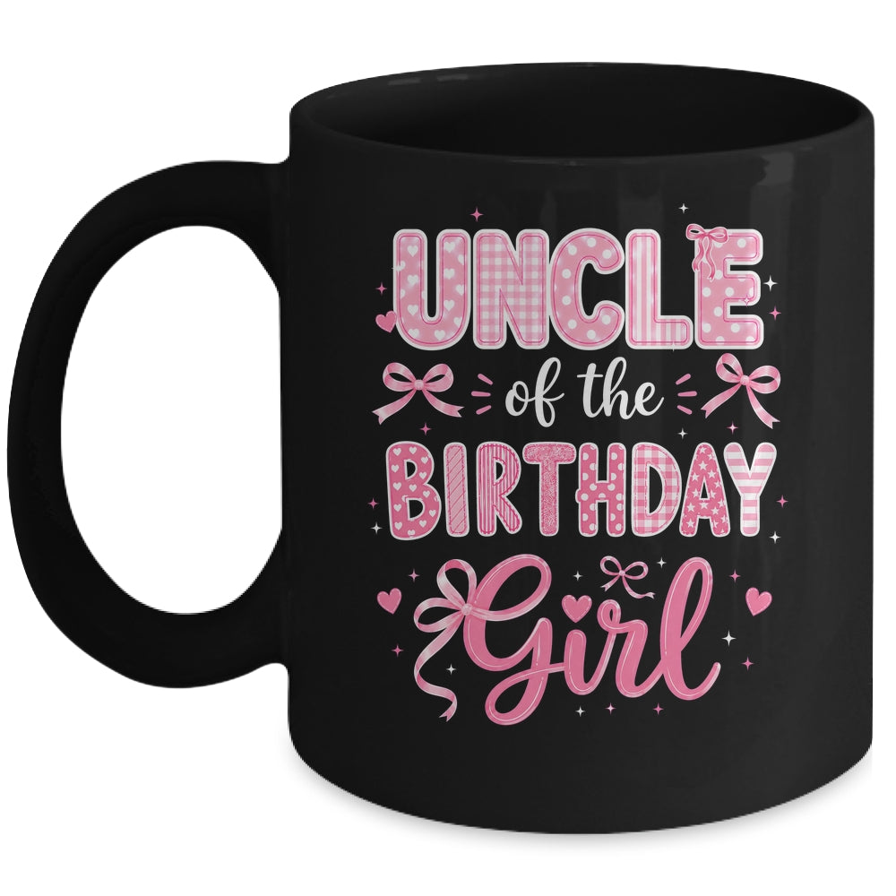 Uncle Of The Birthday Girl Matching Pink Coquette Bow Mug | siriusteestore