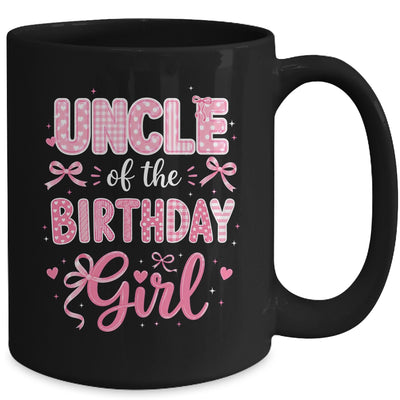 Uncle Of The Birthday Girl Matching Pink Coquette Bow Mug | siriusteestore