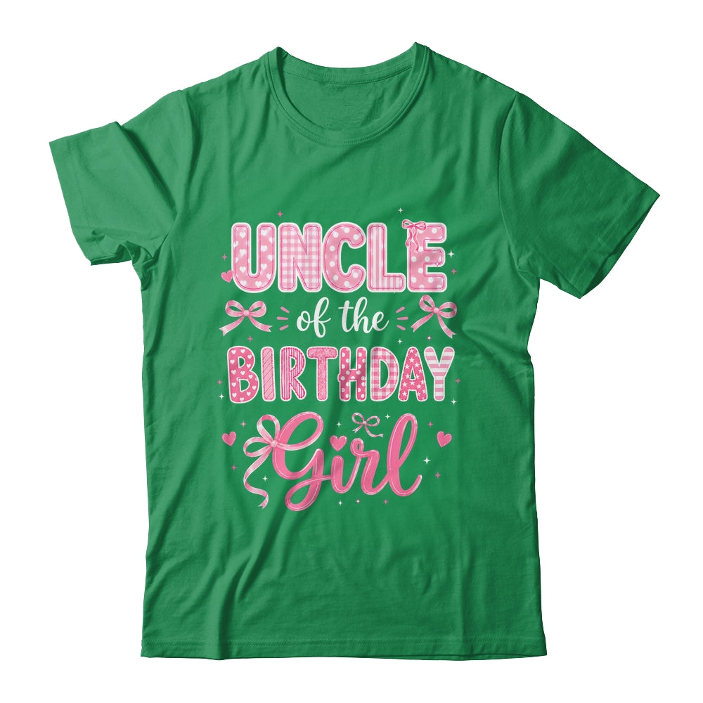 Uncle Of The Birthday Girl Matching Pink Coquette Bow Shirt & Hoodie | siriusteestore