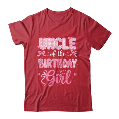 Uncle Of The Birthday Girl Matching Pink Coquette Bow Shirt & Hoodie | siriusteestore