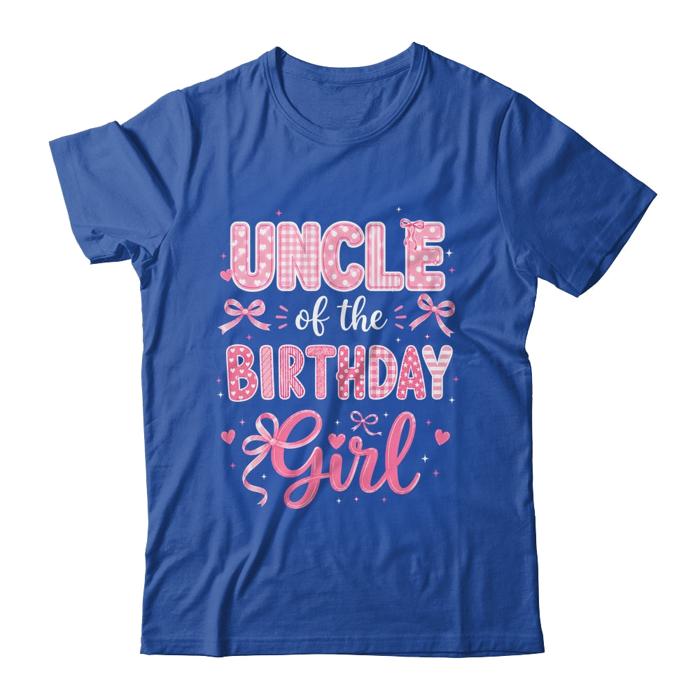 Uncle Of The Birthday Girl Matching Pink Coquette Bow Shirt & Hoodie | siriusteestore