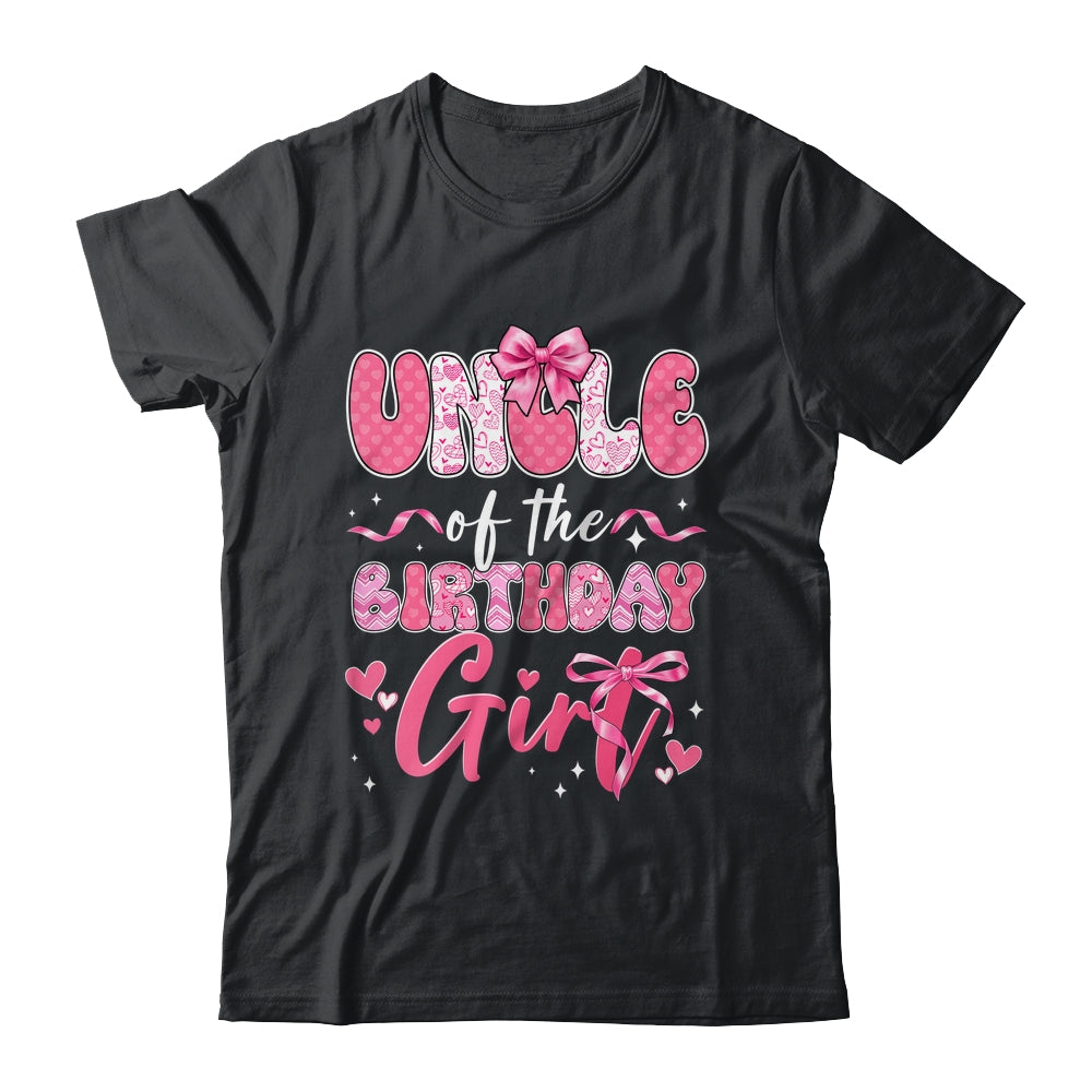 Uncle Of The Birthday Girl Pink Coquette Bow Family Shirt & Hoodie | siriusteestore