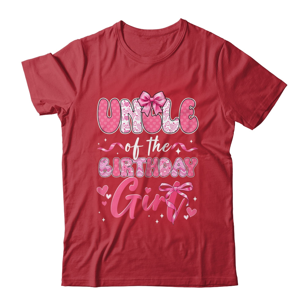 Uncle Of The Birthday Girl Pink Coquette Bow Family Shirt & Hoodie | siriusteestore