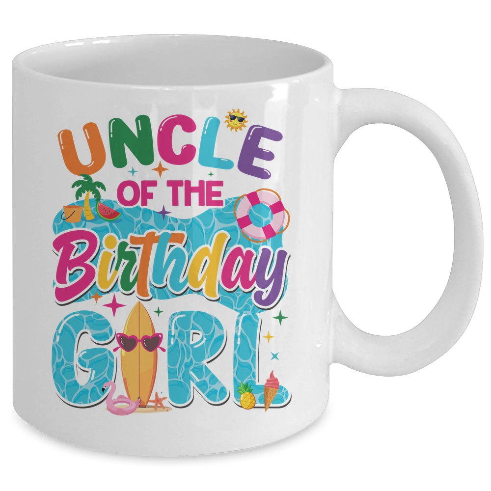 Uncle Of The Birthday Girl Pool Party Beach Family Matching Mug | siriusteestore