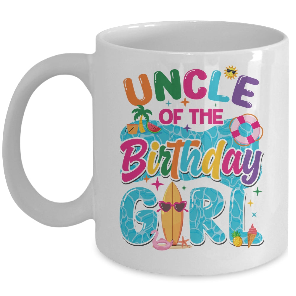 Uncle Of The Birthday Girl Pool Party Beach Family Matching Mug | siriusteestore