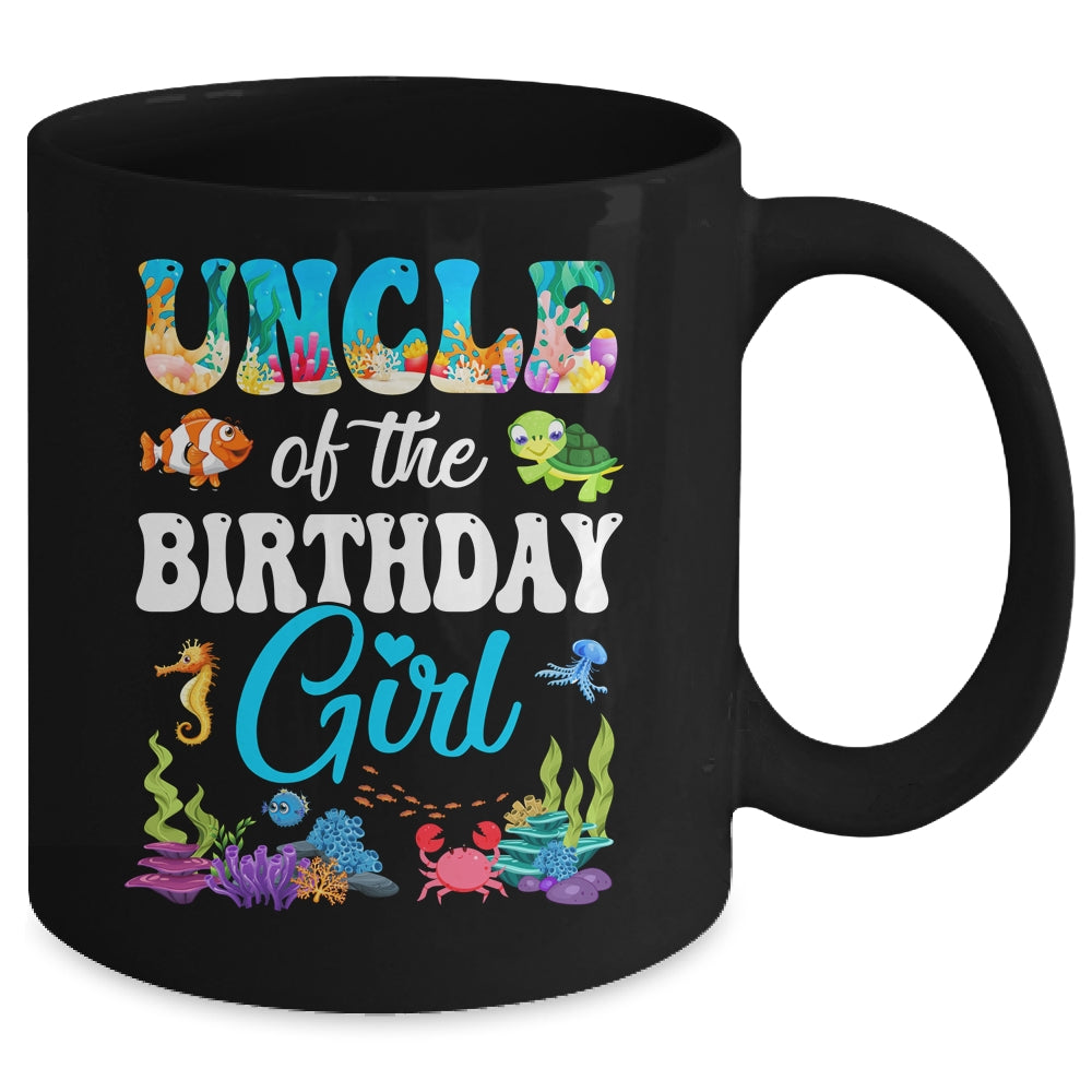 Uncle Of The Birthday Girl Sea Fish Ocean Aquarium Party Mug | siriusteestore