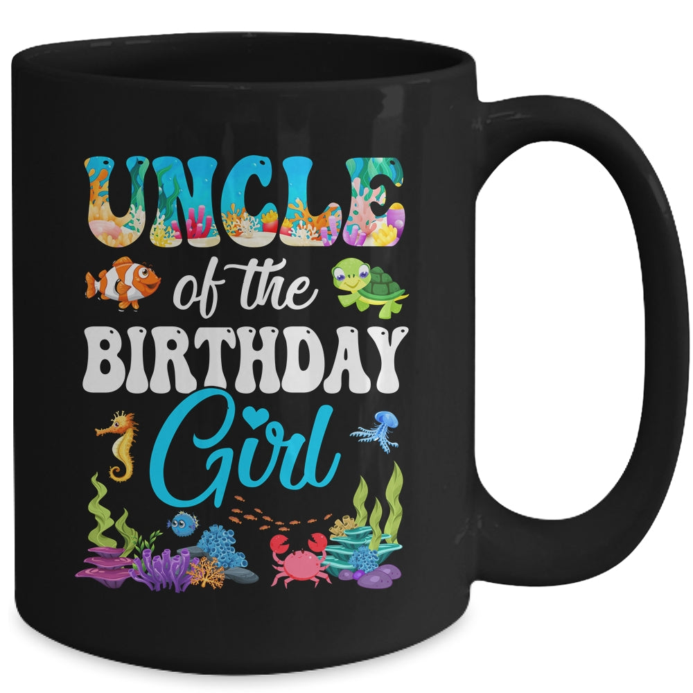 Uncle Of The Birthday Girl Sea Fish Ocean Aquarium Party Mug | siriusteestore