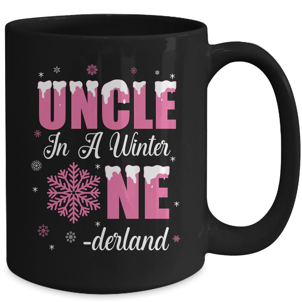Uncle Of The Birthday Girl Winter Onederland 1st Birthday Mug | siriusteestore