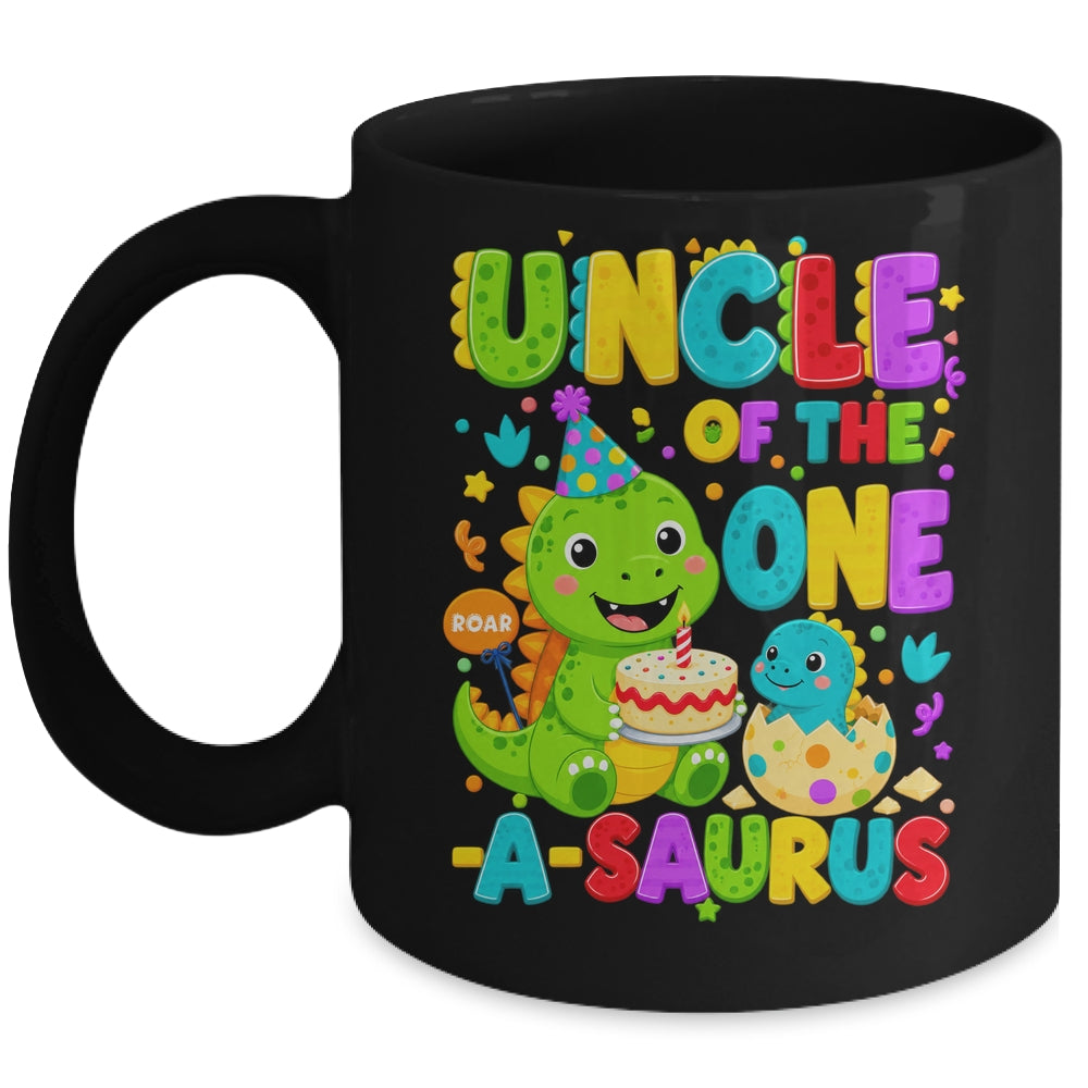 Uncle Of The One-A-Saurus 1St Birthday Boy T-Rex Dinosaur Mug | siriusteestore