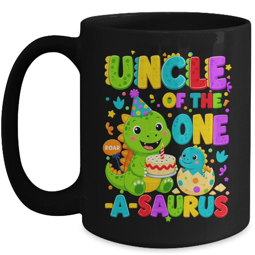 Uncle Of The One-A-Saurus 1St Birthday Boy T-Rex Dinosaur Mug | siriusteestore