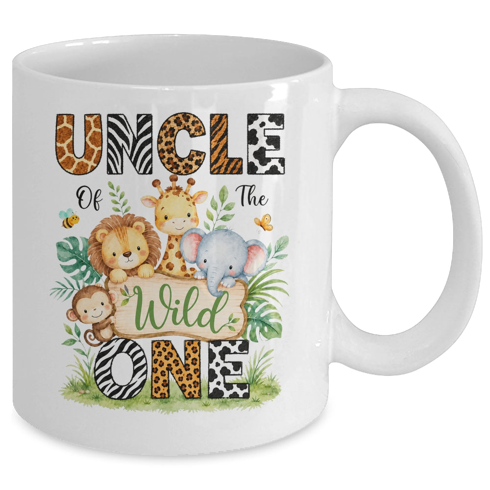 Uncle Of The Wild One First Birthday Boy Jungle Safari Mug | siriusteestore