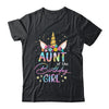 Unicorn Aunt Of The Birthday Girl Unicorn Flower Birthday Shirt & Hoodie | siriusteestore