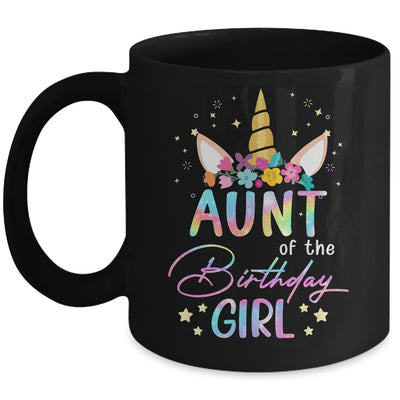 Unicorn Aunt Of The Birthday Girl Unicorn Flower Birthday Mug | siriusteestore