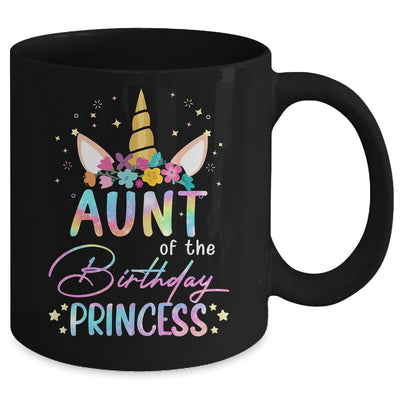 Unicorn Aunt Of The Birthday Princess Unicorn Flower Birthday Mug | siriusteestore