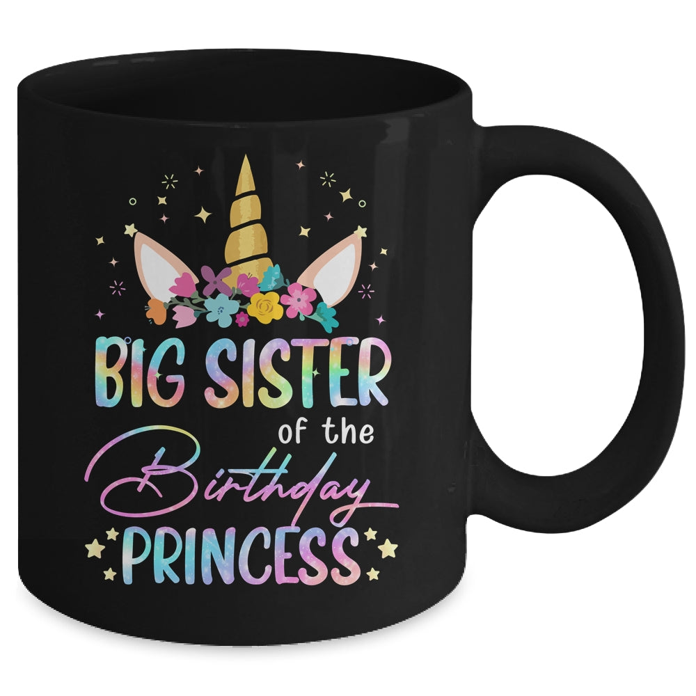 Unicorn Big Sister Of The Birthday Princess Unicorn Flower Birthday Mug | siriusteestore
