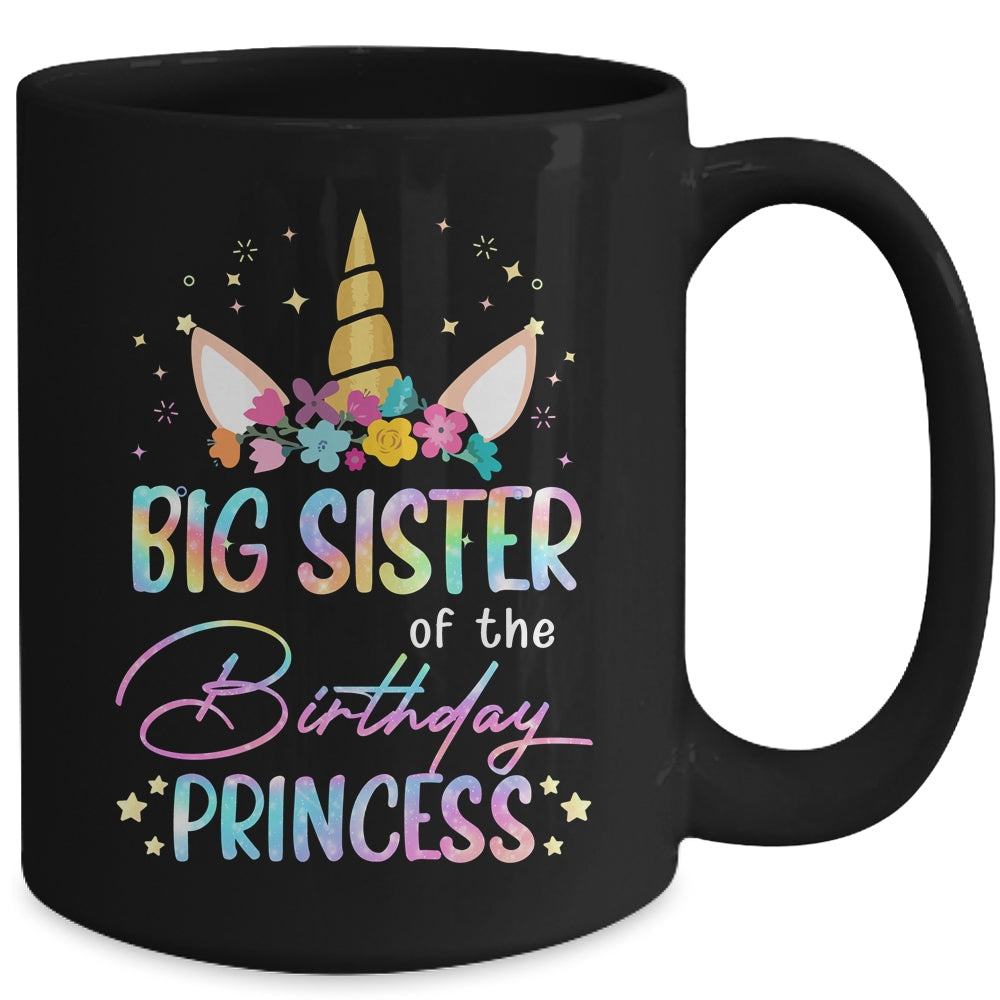 Unicorn Big Sister Of The Birthday Princess Unicorn Flower Birthday Mug | siriusteestore