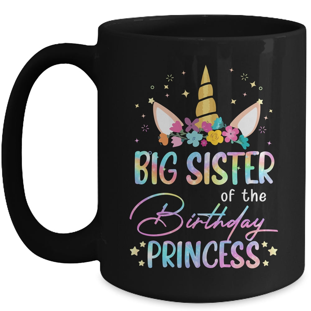 Unicorn Big Sister Of The Birthday Princess Unicorn Flower Birthday Mug | siriusteestore