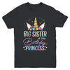 Unicorn Big Sister Of The Birthday Princess Unicorn Flower Birthday Youth Shirt | siriusteestore
