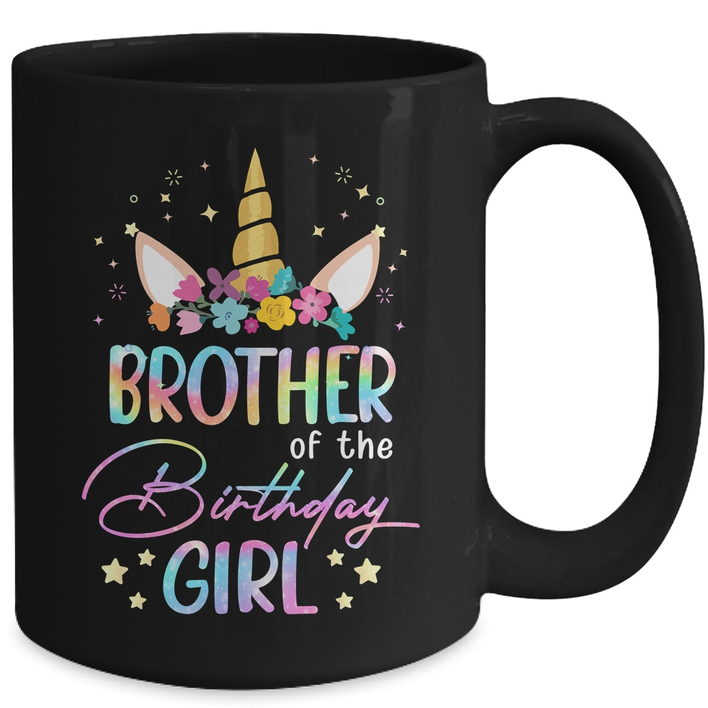Unicorn Brother Of The Birthday Girl Unicorn Flower Birthday Mug | siriusteestore