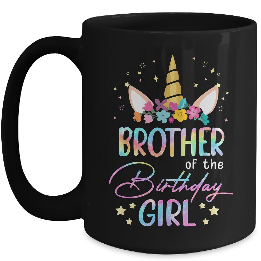 Unicorn Brother Of The Birthday Girl Unicorn Flower Birthday Mug | siriusteestore