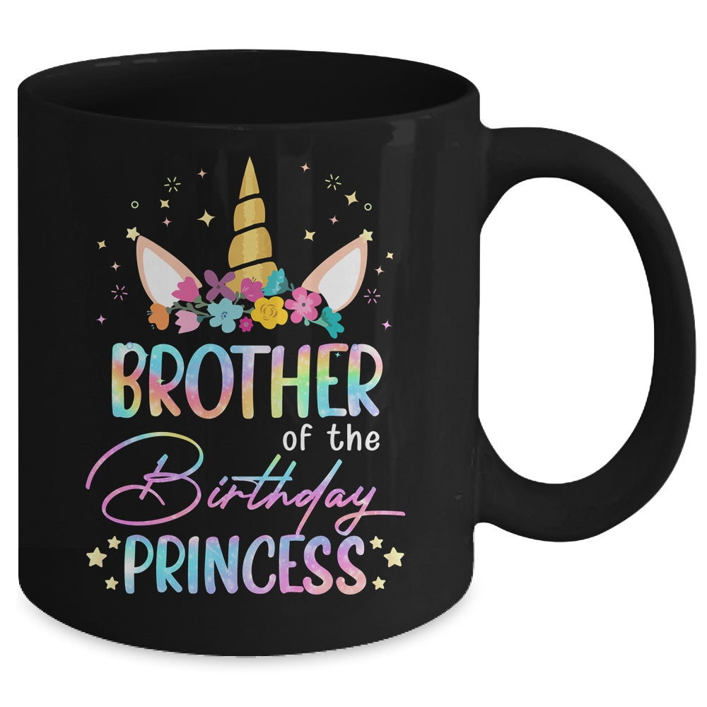 Unicorn Brother Of The Birthday Princess Unicorn Flower Birthday Mug | siriusteestore