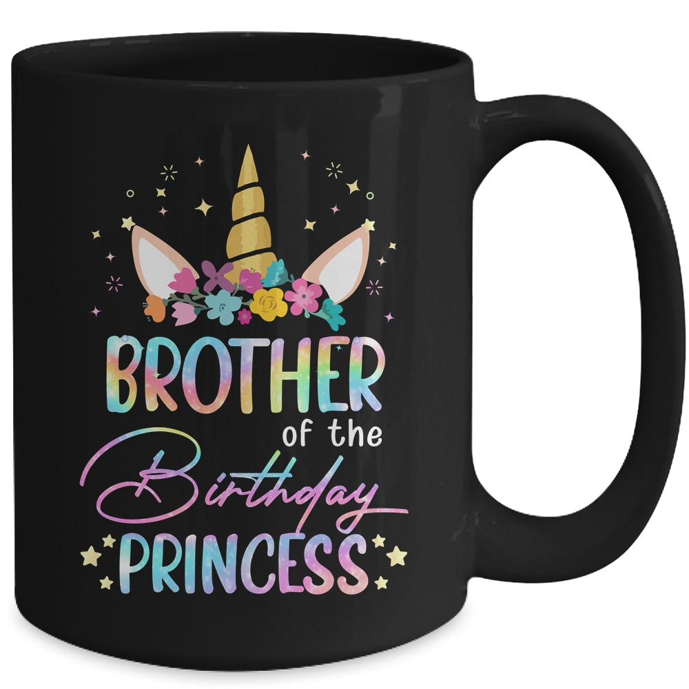 Unicorn Brother Of The Birthday Princess Unicorn Flower Birthday Mug | siriusteestore