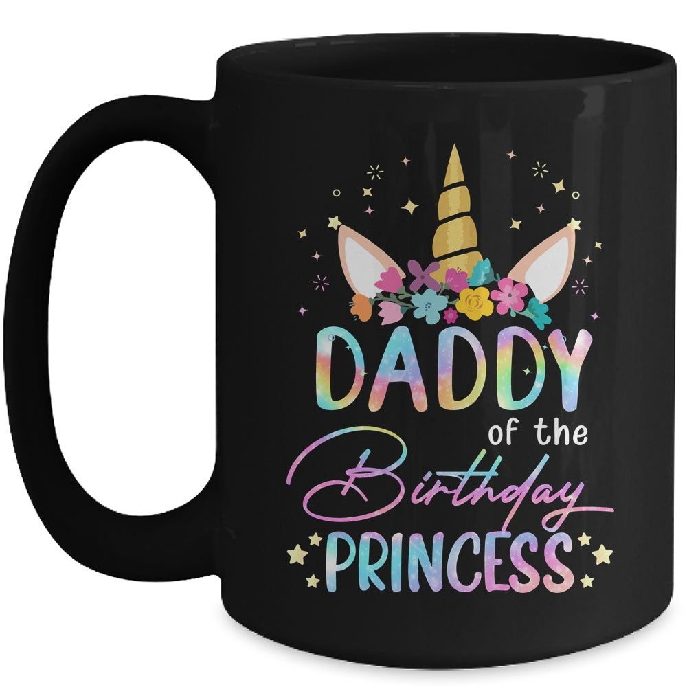 Unicorn Daddy Of The Birthday Princess Unicorn Flower Birthday Mug | siriusteestore