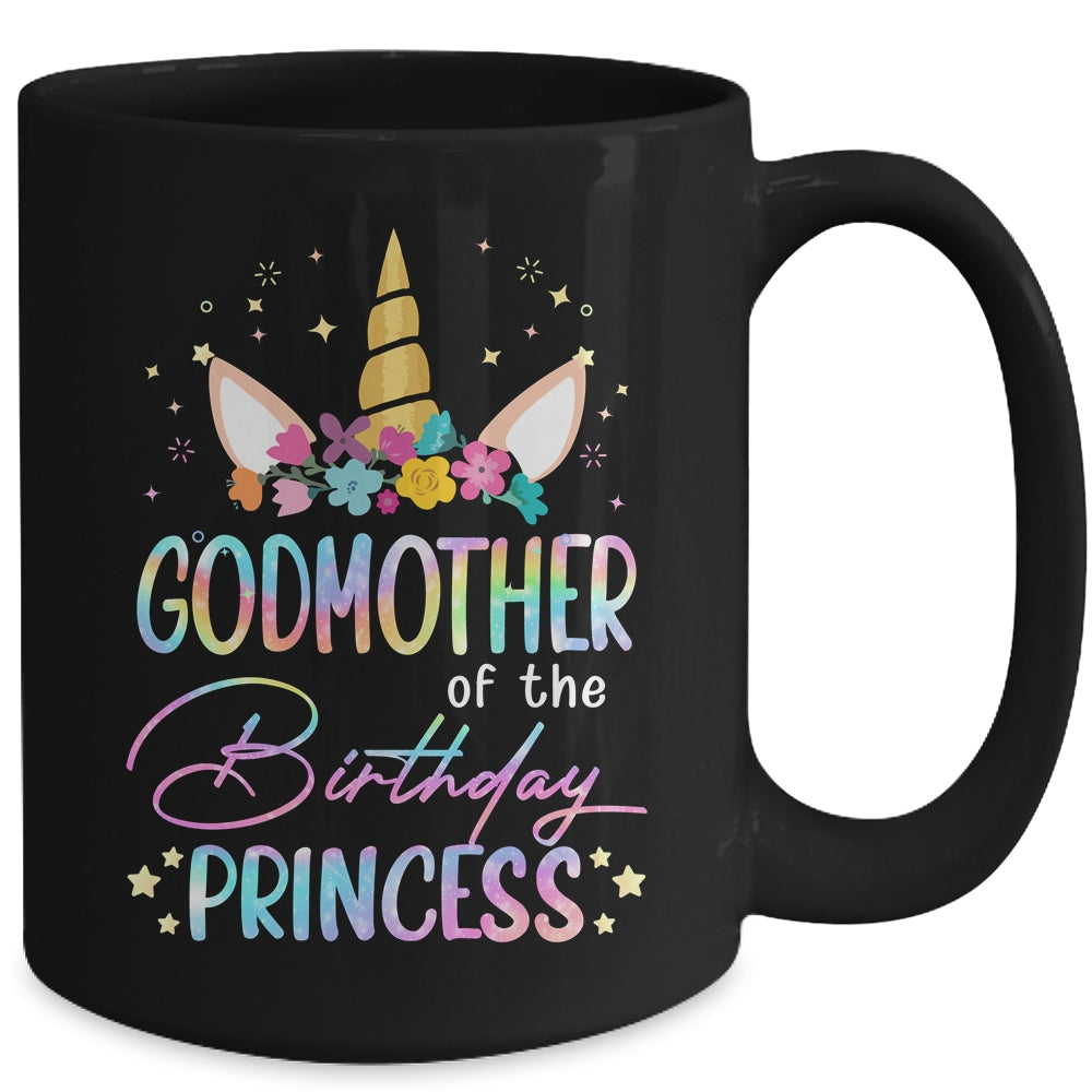 Unicorn Godmother Of The Birthday Princess Unicorn Flower Birthday Mug | siriusteestore