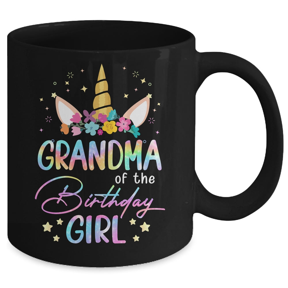 Unicorn Grandma Of The Birthday Girl Unicorn Flower Birthday Mug | siriusteestore