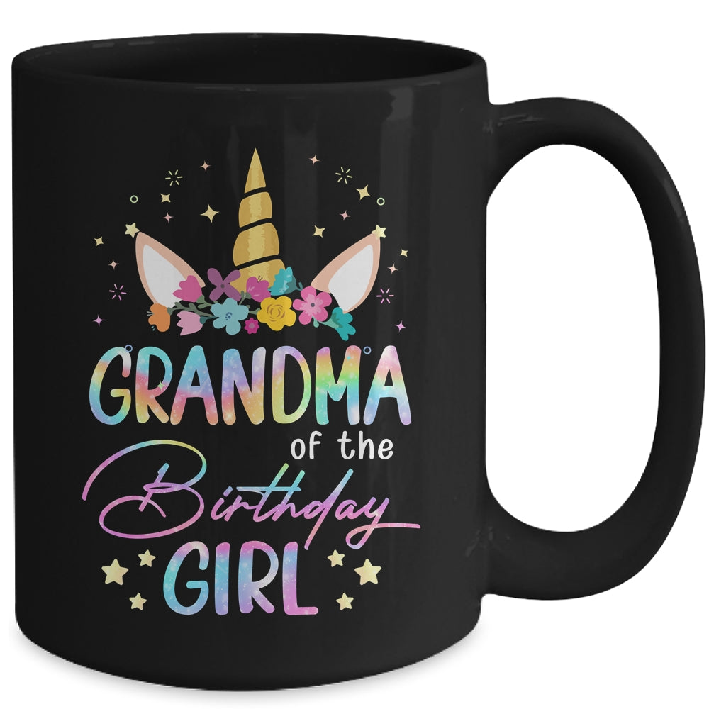 Unicorn Grandma Of The Birthday Girl Unicorn Flower Birthday Mug | siriusteestore