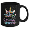 Unicorn Grandma Of The Birthday Princess Unicorn Flower Birthday Mug | siriusteestore